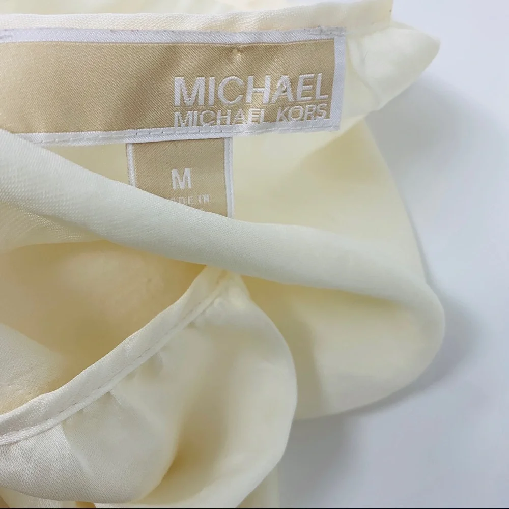 Michael Kors Ivory Silky Ruffle Blouse - Picture 9 of 10